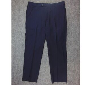 Ballin Dress Pants Mens 35x30 Comfort-EZE Navy Blue Solid Super 120s Wool Luxury
